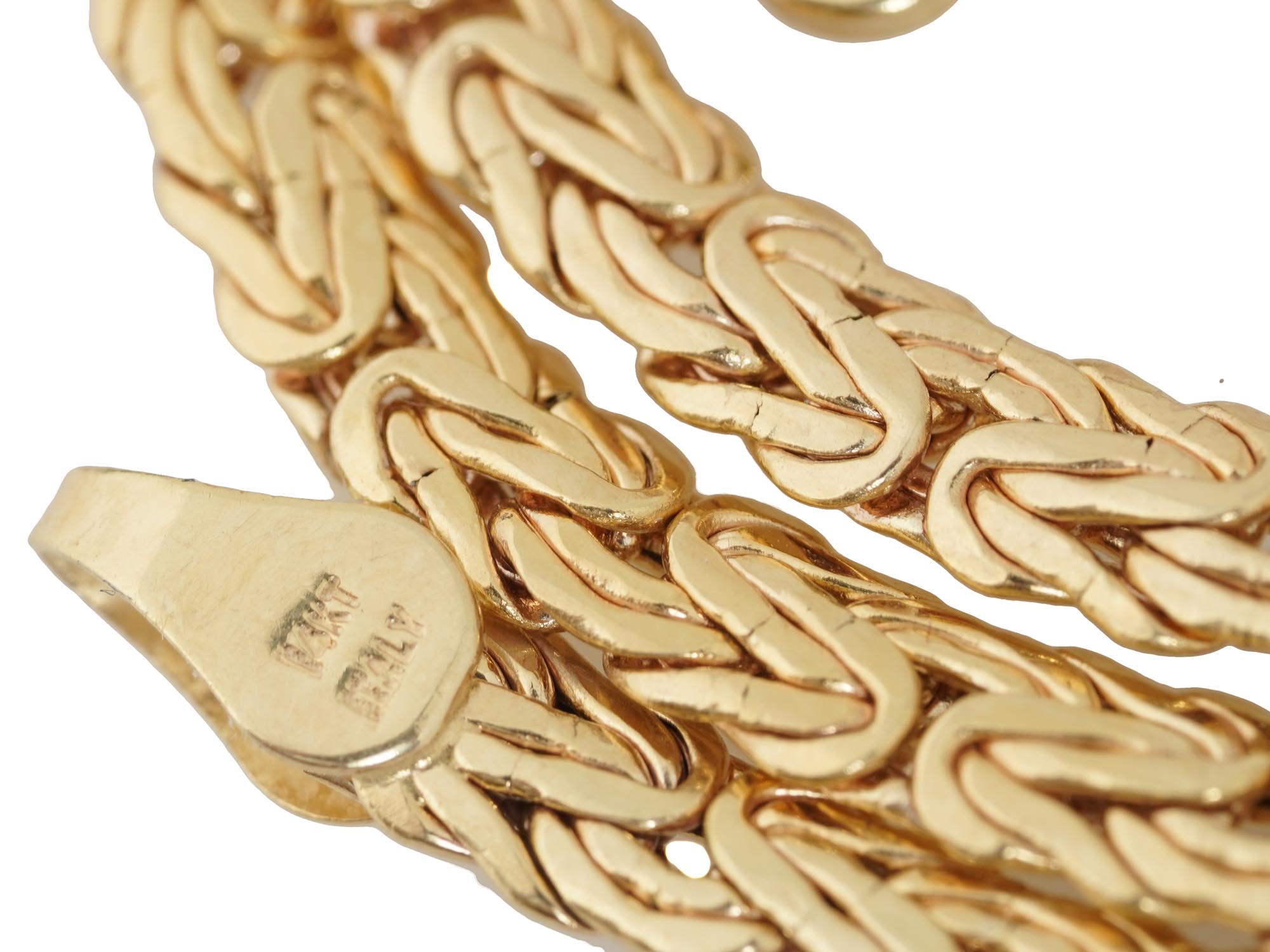 14K GOLD FLAT BYZANTINE CHAIN NECKLACE BY VIOR PIC-7